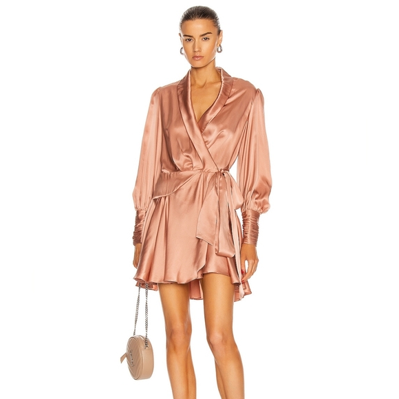 Zimmermann Dresses & Skirts - NWT Zimmerman Silk Wrap Dress Lipstick